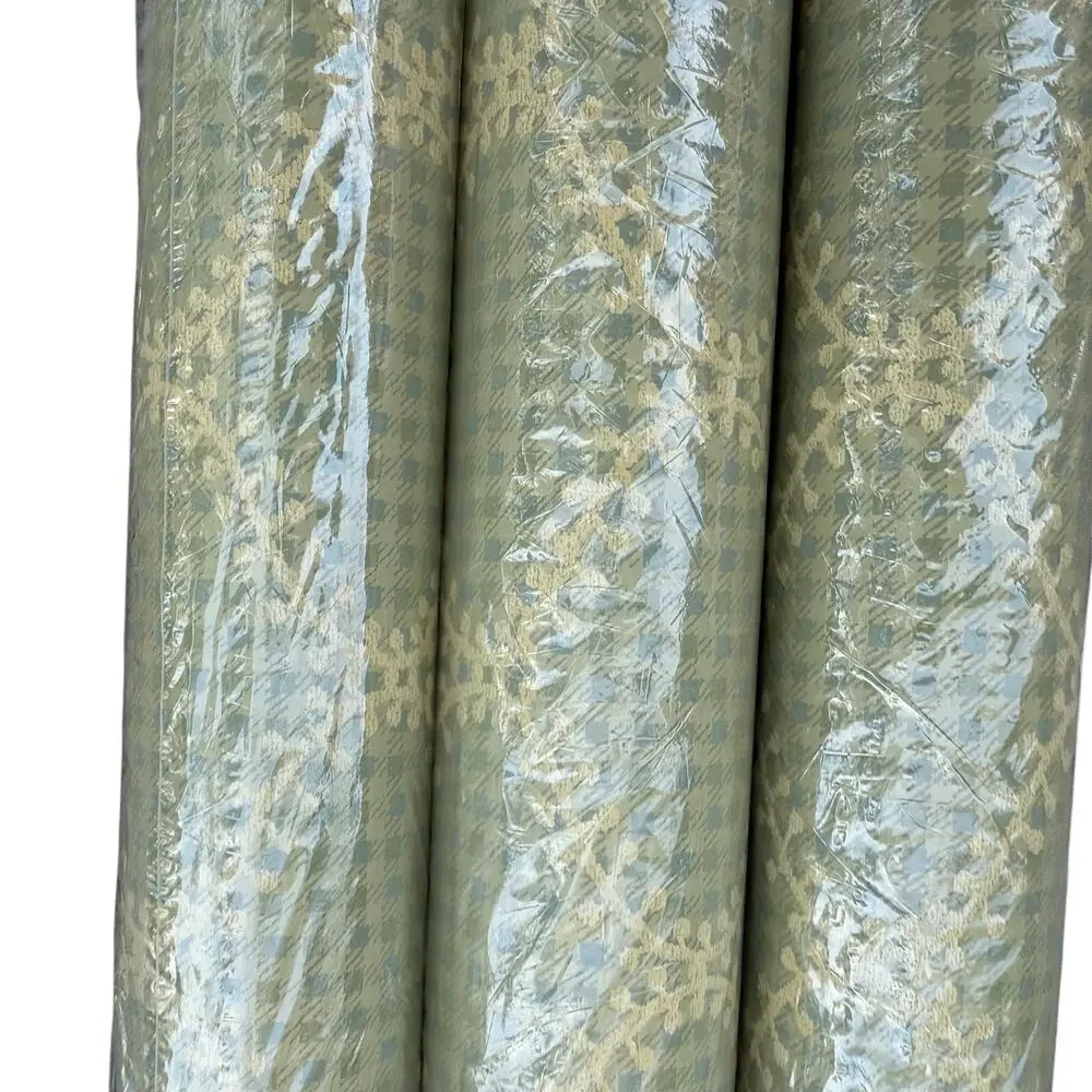 Ronald Redding Wallpaper Plaid Vines Farmhouse Green Gold DL0683 One Roll NEW